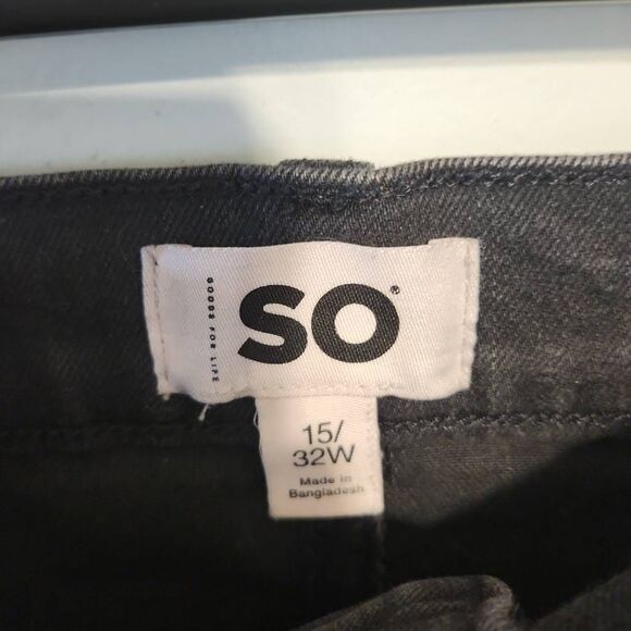 SO size 15 32W High Rise Wide Leg Black Jeans - Picture 3 of 6